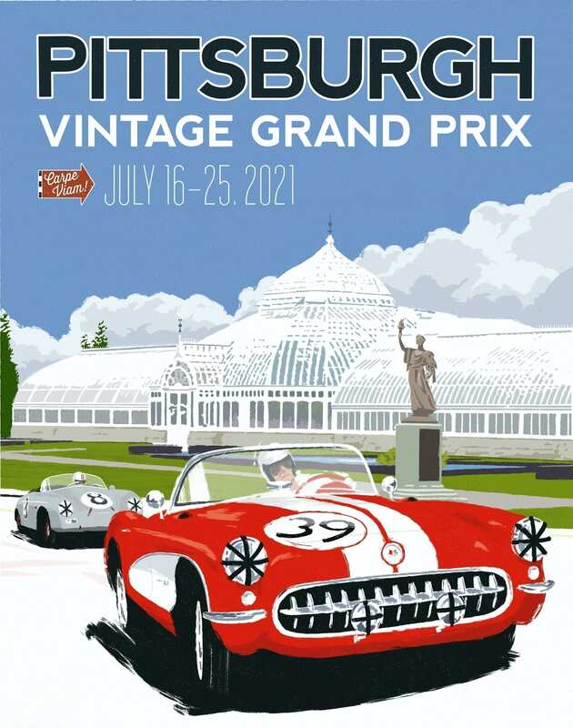 Pittsburgh Vintage Grand Prix 2021 Poster Corvette, Viper, Lancia